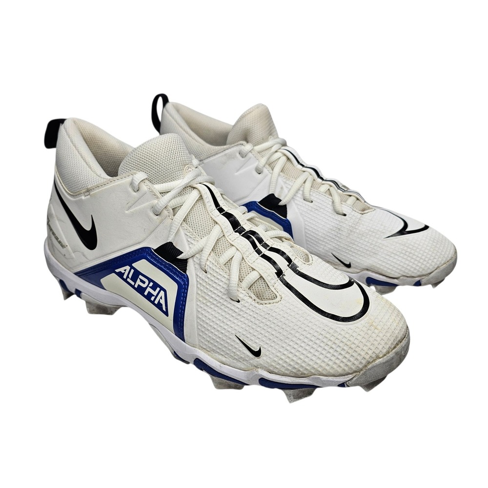 Nike Men 11.5 White Alpha Menace 3 Shark Football Cleats